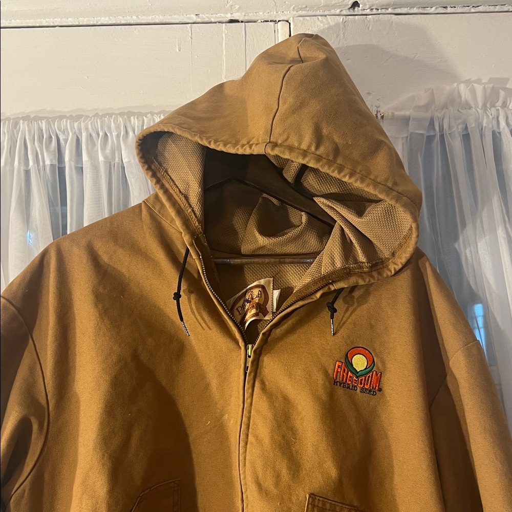 Pella Workwear Field Jacket Brown With Freedom Hybrid Seed Patch Men’s X-Large